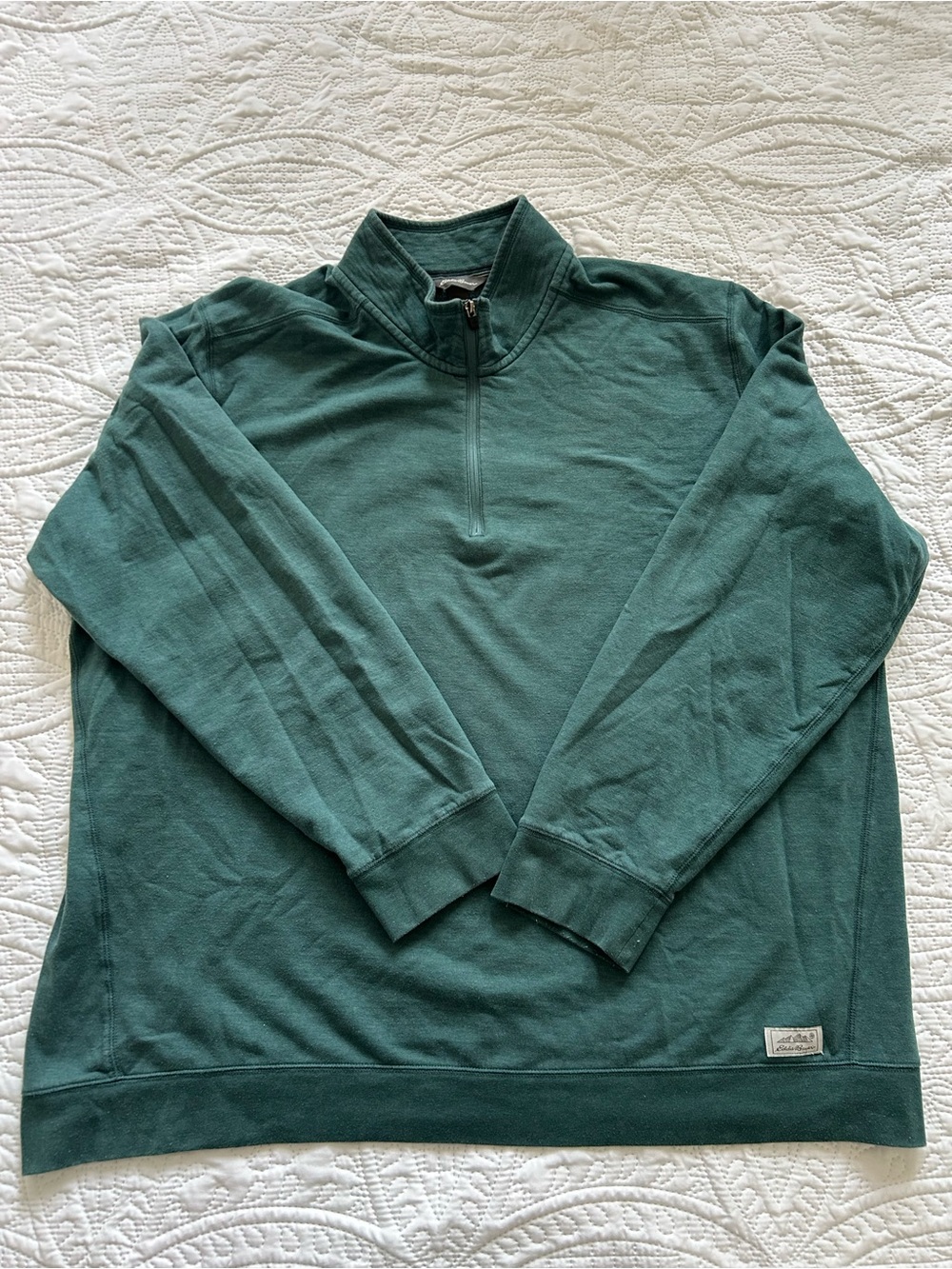 Eddie Bauer Men's Zip-Up Sweater in Forest Green